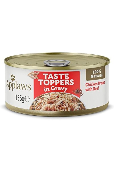 Applaws علبة طعام الكلاب بصلصة الدجاج واللحم البقري من تيست توبر، 156 جم، عبوة من 12 قطعة