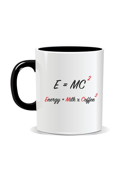 OEM Personalized coffee mug, E=MC2, English - Black interior