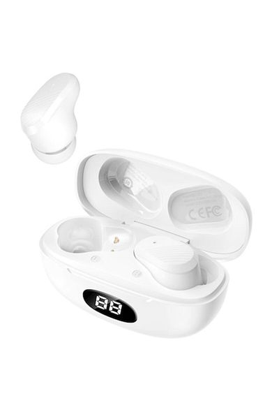 OEM Căști intraauriculare fără fir, Bluetooth 5.1, intraauriculare, TWS, microfon, afișaj digital, stereo, alb arctic