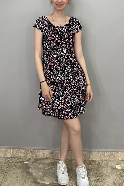 Tam Moda Γυναικείο φλοράλ φόρεμα με βολάν