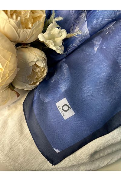 Oxygen Scarfs Şal de mătase din bumbac cu model Rosaline-13000