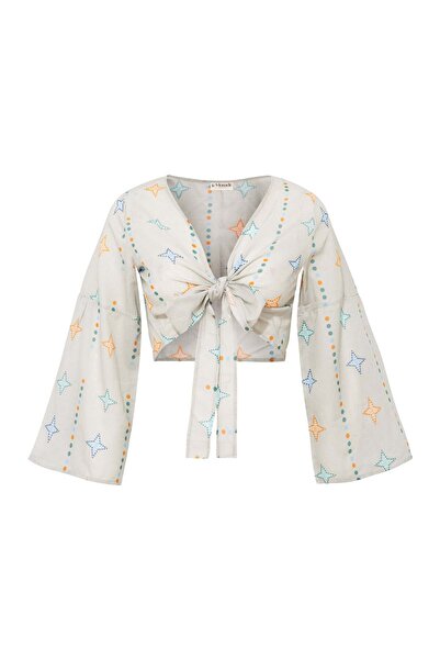 Le Monade Dreams Yıldız Desenli Önden Bağlamalı Üst