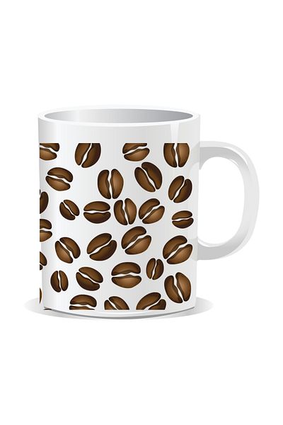 OEM Personalized coffee mug filled with coffee beans - White interior