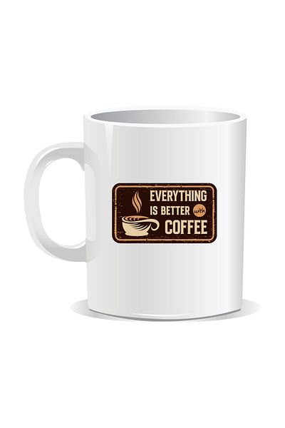 OEM Personalized coffee mug, Everything is better with coffee - White interior
