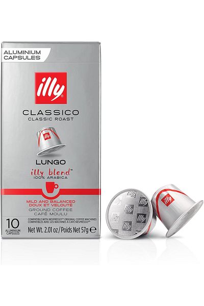 illy Classico Lungo Blend Coffee Capsules, 57 g - Pack of 1