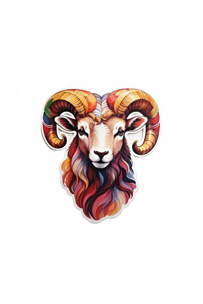 INOVATIX Set de 8 piese, autocolant cap de berbec, simbol al zodiei Berbec, I...