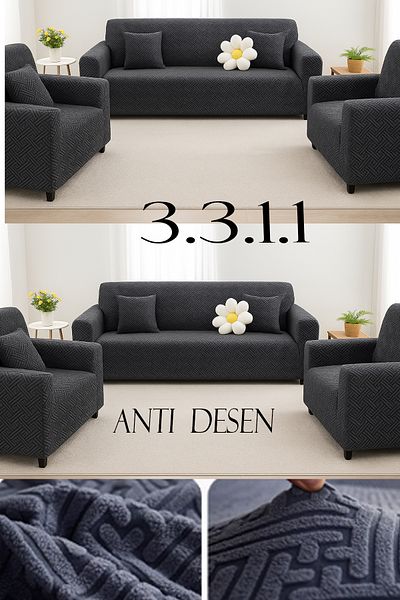 nurlan Husă de scaun jacquard anti model, set de huse de scaun 3311 Husă de canapea elastică, lavabilă