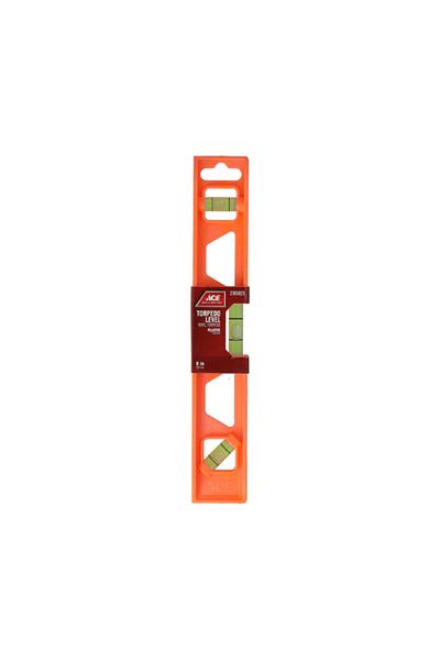 ACE High impact V-Groove Frame Plastic Torpedo Level Orange 9inch