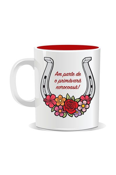 OEM Personalized mug with March 1st message, I have a lucky spring - Red interior