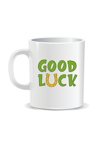 OEM Personalized mug with March 1st message, Good Luck - White interior