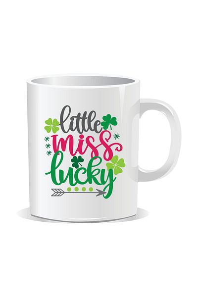 OEM Personalized mug with March 1st message, Little Miss Lucky - White interior