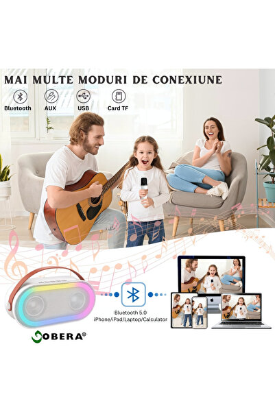 goBERA Smart Karaoke Microphone goBERA® for Kids and Adults - Wireless, Bluetooth Speaker, Voice Effects,