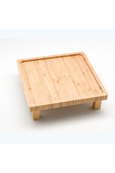 Bien Servi High Quality Square Shaped Bamboo Sushi Tray Brown