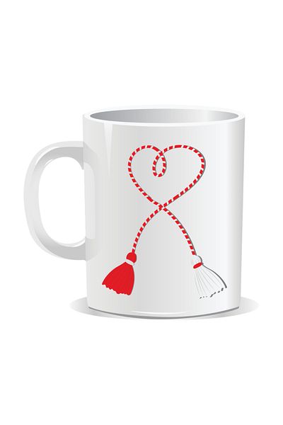 OEM Personalized mug with March 1st message, Martisor string - White interior