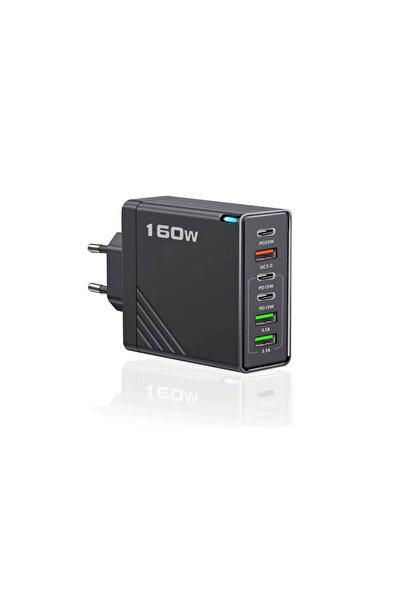 zibo 160w Şarj Adaptörü 6in1 Hızlı Şarj Başlığı İos/Android Uyumlu Şarj Aleti