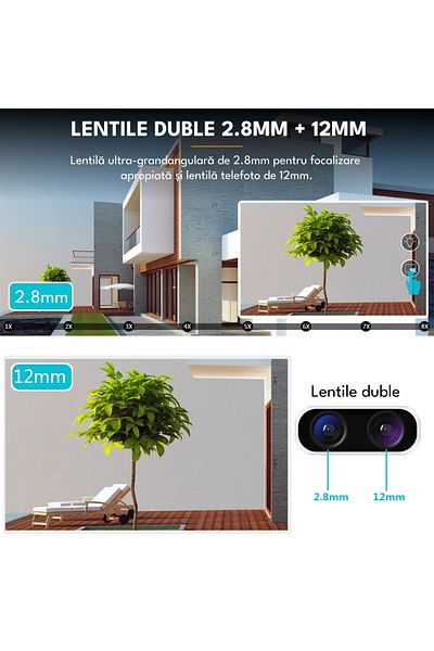 Spionescu Surveillance camera, WiFi, 8MP, 4K, 8x digital zoom, AI human detection, night vision