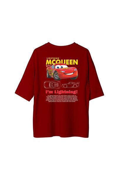 Koklonmoda Unisex Şimşek McQueen Baskılı Oversize T-Shirt