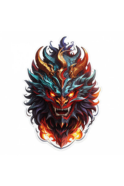 INOVATIX Set de 8 piese, autocolant medalion cap de demon, INOVATIX®. 6 cm