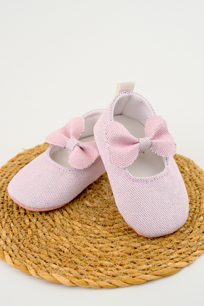 Nami Baby Pink Bow Baby Girl Booties – Comfortable First Step Shoes Soft Baby Girl Shoes