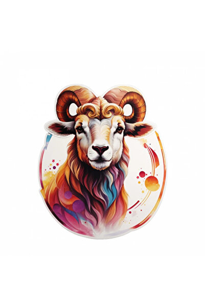 INOVATIX Set de 8 piese, autocolant cap de berbec, simbol zodiacal Berbec, IN...