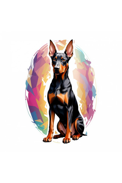 INOVATIX Set de 8 bucăți, autocolant câine Doberman, INOVATIX®. 6 cm