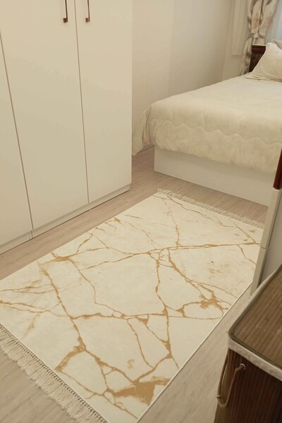 VOPTEKS Gold Halı Yatak Odası Halısı Makinede Yıkanabilir Kaymaz Taban Yatak Odası Halısı