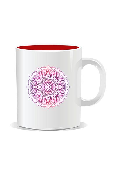 OEM Personalized mug with mandala, Mandala dgur pa - Red interior