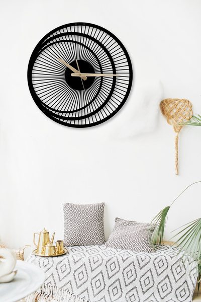 Metalium Concept Dekoratif Siyah Metal Duvar Saati 45x45cm