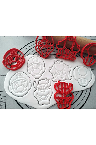 Mizaku مجموعة قوالب البسكويت سوبر ماريو مكونة من 5 قطع