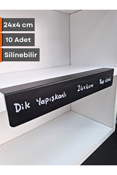Şeffaf Etiket 10 kom PVC tabla crna etiketa proizvoda 24x4 cm lepljiva polica...