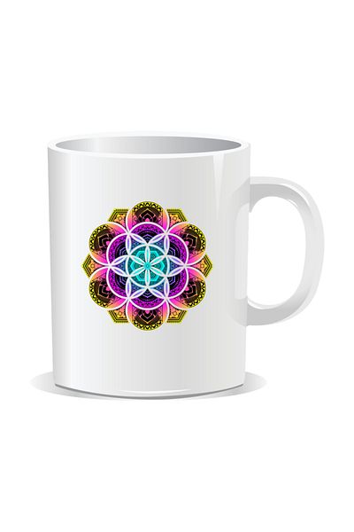 OEM Personalized mug with mandala, Mandala gcik - White interior