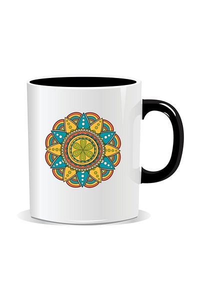 OEM Personalized mug with mandala, Mandala gnyis - Black interior