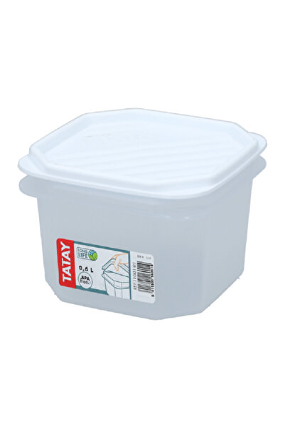 Tatay Square Food Storage Container White 0.6 Liter
