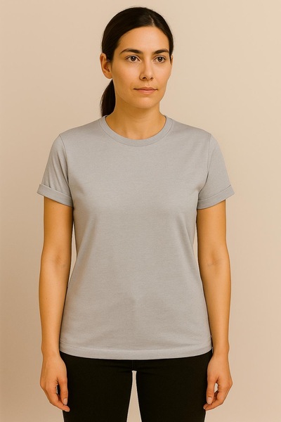 vikitekno guler rotund Tricou pentru femei cu mâneci pliate, îngust, cu centură croială