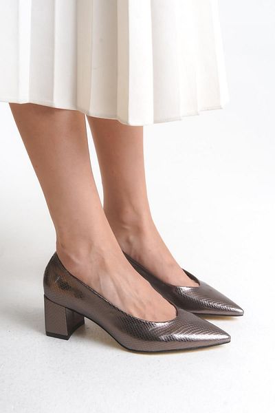 Niloshka Pantofi stiletto metalici MERYLIN Platinum Snake