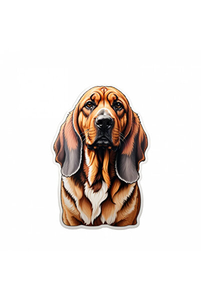 INOVATIX Set de 8 piese, autocolant bust câine Bloodhound, INOVATIX®. 6 cm