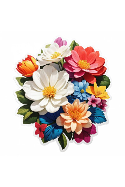 INOVATIX Set de 8 piese, autocolant buchet de flori Consolida, INOVATIX®. 6 cm