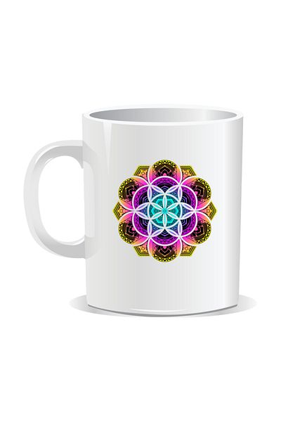 OEM Personalized mug with mandala, Mandala gcik - White interior