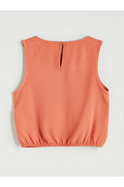 LC Waikiki Lcw Kidsorange Linen Blend Girls' Blouse and Shorts