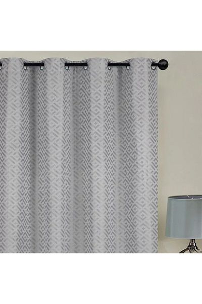 Home Box Blackout Single Geometric Jacquard Curtain with Eyelets – 140x240 cm