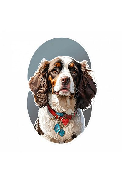 INOVATIX Set de 8 piese, autocolant pentru câini springer spaniel, INOVATIX®. 6 cm