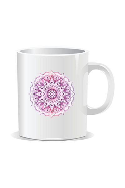 OEM Personalized mug with mandala, Mandala dgur pa - White interior