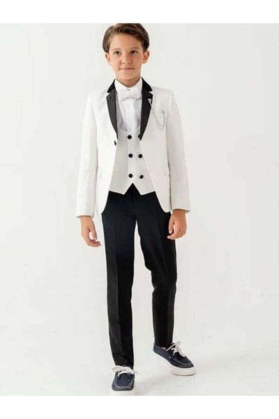 Zekids Boy's Double Collar Pin Detailed 5 Piece Suit