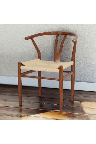 rexa Solid Wood Dining Chair with Braided Rope - 45 x 48 x 75 cm