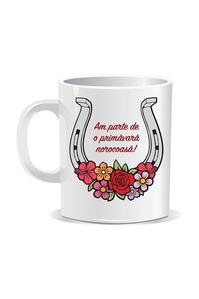 OEM Personalized mug with March 1st message, I have a lucky spring - White interior