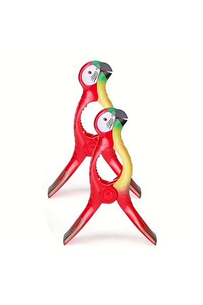 Yenigeldi Pack of 2 Parrot Beach Towel Clips – Wind Resistant, Strong Hold, Fun and Portable