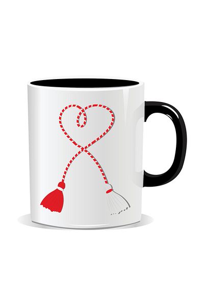 OEM Personalized mug with March 1st message, Martisor string - Black interior