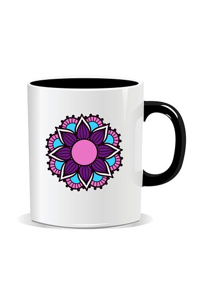 OEM Personalized mug with mandala, close Mandala - Black interior