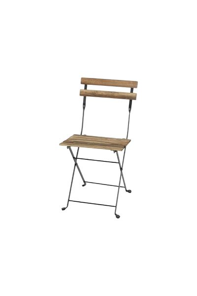 rexa Single metal chair with brown wood 40-40-93 cm
