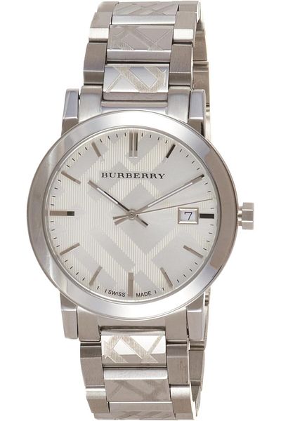 BURBERRY Unisex Watch BU9037 - Formal, Analog, Silver Dial, Silver Strap